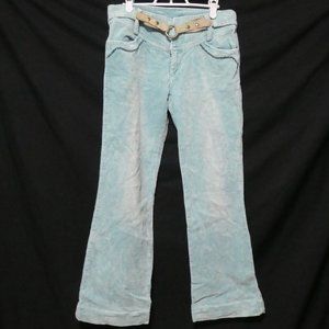 E & YOU, size 4, soft velvet pants, light blue